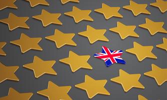 Illustration med stjärnor för BREXIT - Storbritannien lämnar EU, vektor