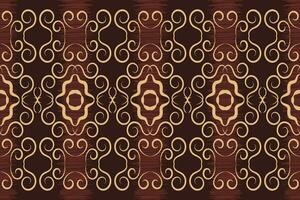 ethnisch Ikat Stoff Muster geometrisch Stil.afrikanisch Ikat Stickerei braun ethnisch orientalisch Muster braun Hintergrund. abstrakt, Vektor, Illustration. Textur, Tapete, Rahmen, Dekoration, Teppich, Motiv. vektor