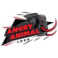 arg djur- logotyp, elefant vektor illustration