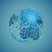World Globe på en blå bakgrund, vektor illustration