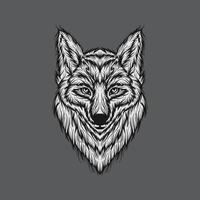wolf head ritning vektor