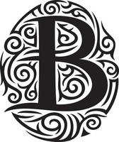 Buchstabe b Tattoo Stammes-Design vektor