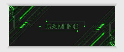 futuristische grüne und schwarze Gaming-Banner- und Cover-Design-Vorlage vektor