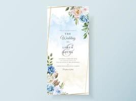 Hochzeitseinladung mit schönem Blumenaquarell
