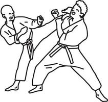 Karate-Athleten - Vektor-Illustration Skizze handgezeichnete vektor