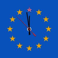 Illustration med klocka för BREXIT - Storbritannien lämnar EU, vektor