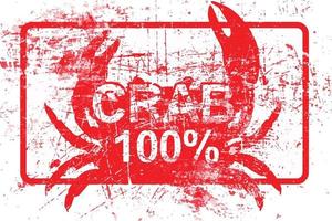 krabba 100 procent - rött gummi grungy stämpel vektor