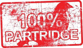 100 Prozent Rebhuhn - roter schmutziger Grunge-Stempel vektor