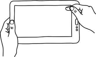 Hände halten digitalen Tablet-PC - Vektor-Illustration vektor