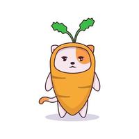 süße lustige Katze in Karottenkostümillustration vektor