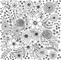 Wildblumen. handgezeichnete Kritzeleien Blumen. interessanter Druck für Design. vektor