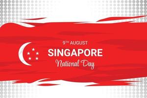 singapur nationaler tag banner mit roter grunge flagge vektor