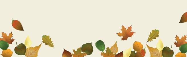 realistische Herbstblätter auf hellem Hintergrund - Vektor