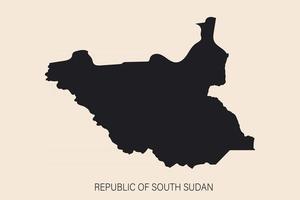Sehr detaillierte Südsudan-Karte mit auf dem Hintergrund isolierten Grenzen isolated vektor