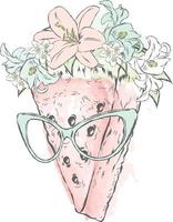 Wassermelone in Gläsern. Vektor-Illustration. vektor