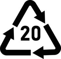 Papier Recycling Symbol Brei 20 Vektor isoliert auf Weiß Hintergrund