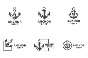 einfach Schiff Anker Logo Design, Silhouette Vektor Illustration