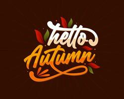 Hallo Herbst kreativ Typografie Design vektor