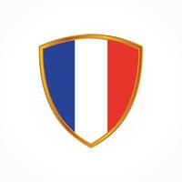 Frankrike flagga med sköld design vektor
