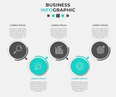 Infografik-Design-Business-Vorlage mit Symbolen und 5 Optionen oder Schritten vektor