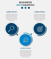infographic design affärsmall med ikoner och 3 alternativ eller steg vektor