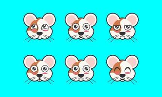 vektor illustration av en söt pet mus djur ansiktsuttryck ikon
