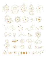 stora uppsatta astrologiska symboler. mystiska tecken, stjärntecken, tarot vektor