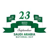 Saudi-Arabien Nationalfeiertag grünes und schönes Band vektor