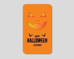 glad halloween telefon pumpa ansikte pappers telefon mall vektor