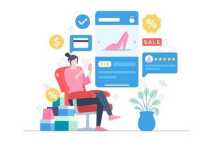 shopping online illustration scen vektor