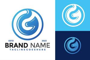Brief G Kreis Blau bunt Geschäft Unternehmen Logo Design Vektor Symbol Symbol Illustration