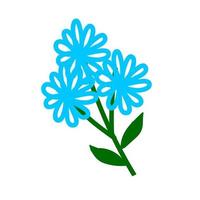 blaue Blumen auf weißem Hintergrund. vektor
