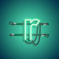 Realistischer Neoncharakter mit Drähten und Konsole, Vektorillustration vektor