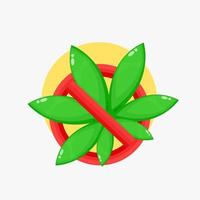 marijuana stoppskylt ikon vektor