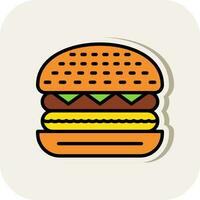 nötkött burger vektor ikon design