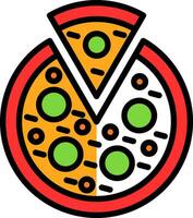 Vegetarisch Pizza Vektor Symbol Design