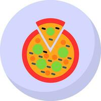 Vegetarisch Pizza Vektor Symbol Design