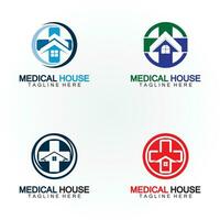 medicinsk hus sjukvård logotyp vektor design mall