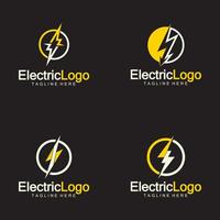 elektrisch Logo Design Vorlage, isoliert auf schwarz Hintergrund vektor