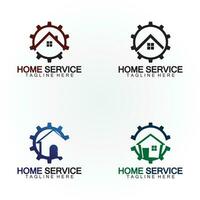 Zuhause Bedienung Logo, Design Konzept Ausrüstung und heim, geeignet zum Renovierung, wieder aufbauen Firmen, und Unternehmen Das zur Verfügung stellen Zuhause Instandhaltung vektor
