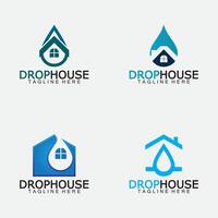 Haus Zuhause und Wasser fallen Tröpfchen Symbol zum Installation Zuhause Bedienung Logo Design vektor