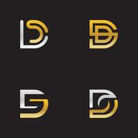 Alphabet Briefe Monogramm Logo ds,sd,s und D, elegant und Fachmann Brief Symbol Design auf schwarz Hintergrund. vektor