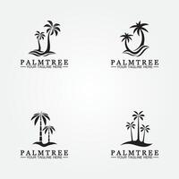 palmträd sommar logotyp mall vektorillustration vektor