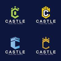 Buchstabe c Schloss Logo Symbol Designvorlage vektor