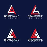 kreativ brev la triangel form monogram logotyp vektor
