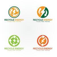 recyceln Energie recyceln Leistung Logo Vektor Illustration Symbol Design