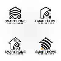 smart Hem tech signal wiFi trådlös logotyp vektor design mall