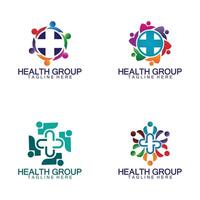 gemenskap hälsa människor vård logotyp begrepp tecken ikon symbol design. vektor illustration logotyp mall