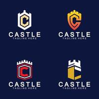 Buchstabe c Schloss Logo Symbol Designvorlage vektor