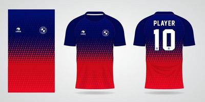 Blau-Rot-Trikot-Vorlage für Teamuniformen und Fußball-T-Shirt vektor